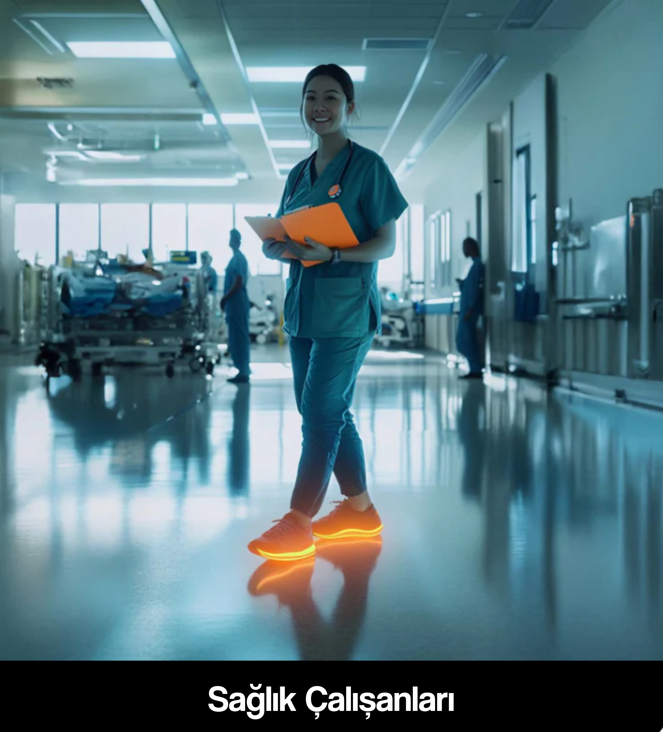 masaj tabanlığı kullanan hemşire